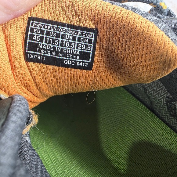 KEEN Men's Waterproof Hiking Trail Shoes Size 11.5 Gray Orange Outdoor - Picture 8 of 9